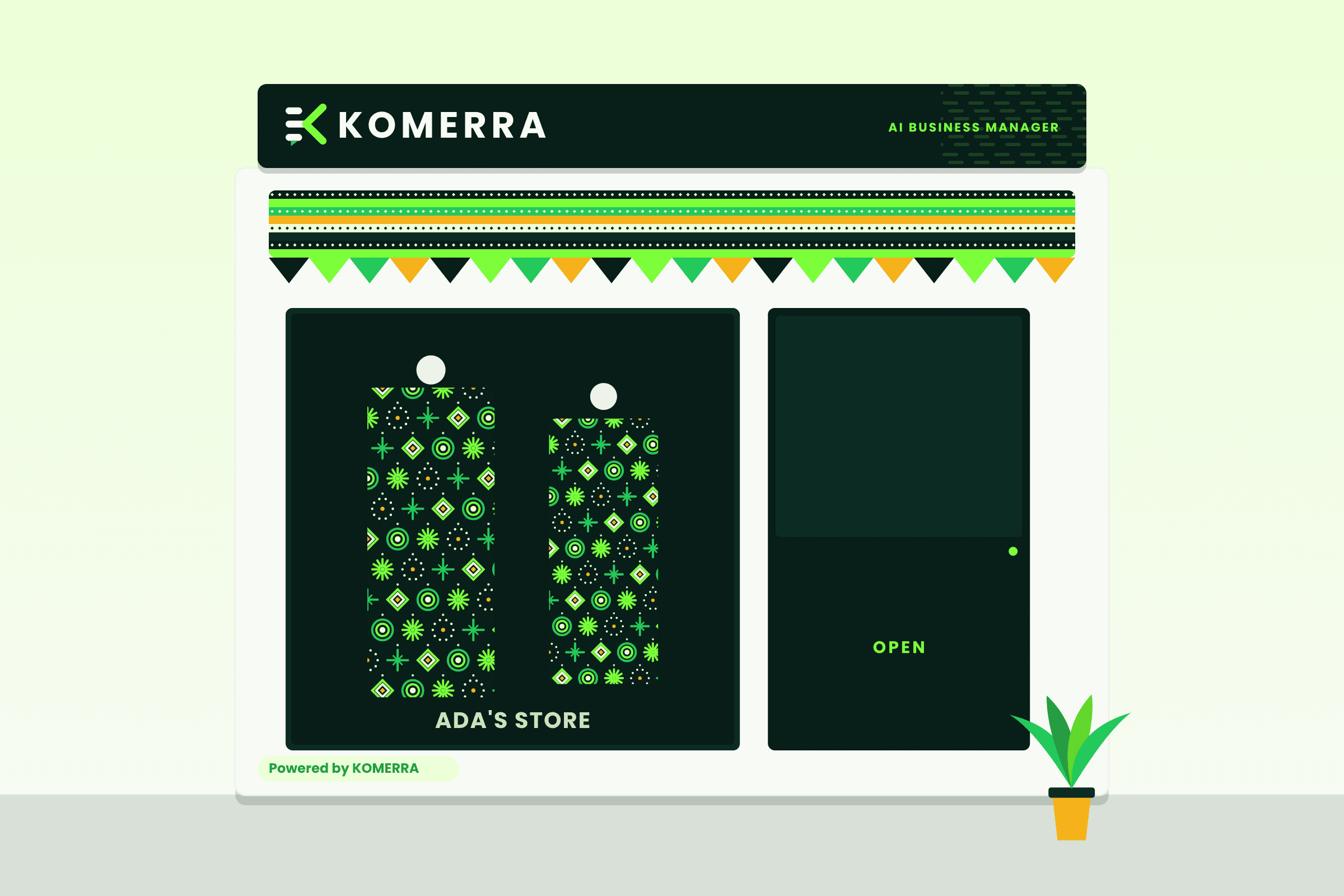 KOMERRA storefront identity for a Nigerian retailer